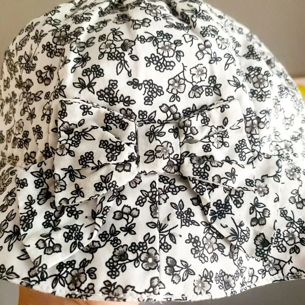 Janie and Jack Black + White Floral Sunhat w/ Bow